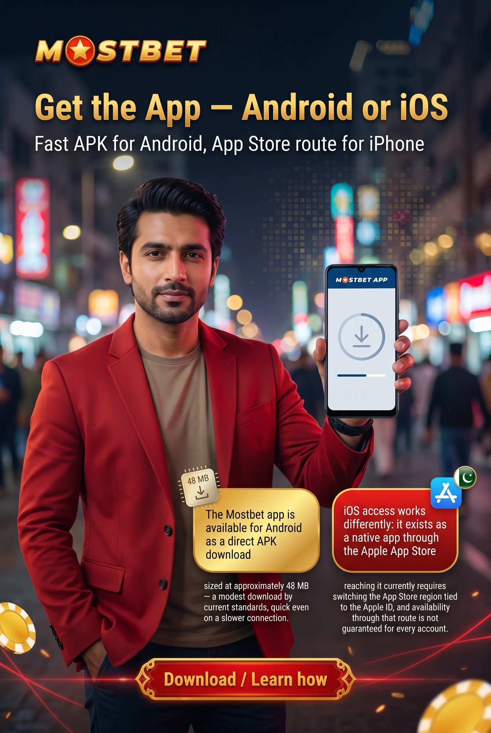 Mostbet Android app size and platform availability